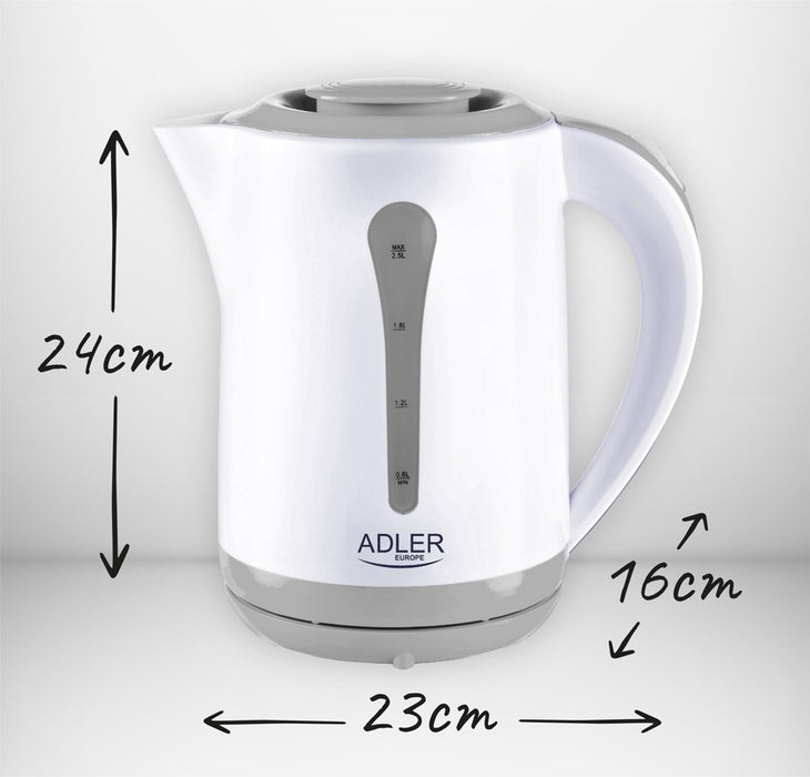 Adler AD 1244 electric kettle 2.5 L 2200 W white and blue