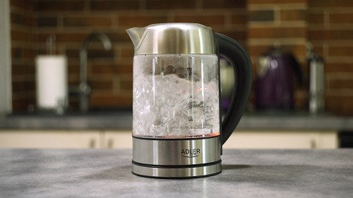 Adler AD 1247 NEW electric kettle 1.7 L 2200 W Black, Stainless steel, Transparent