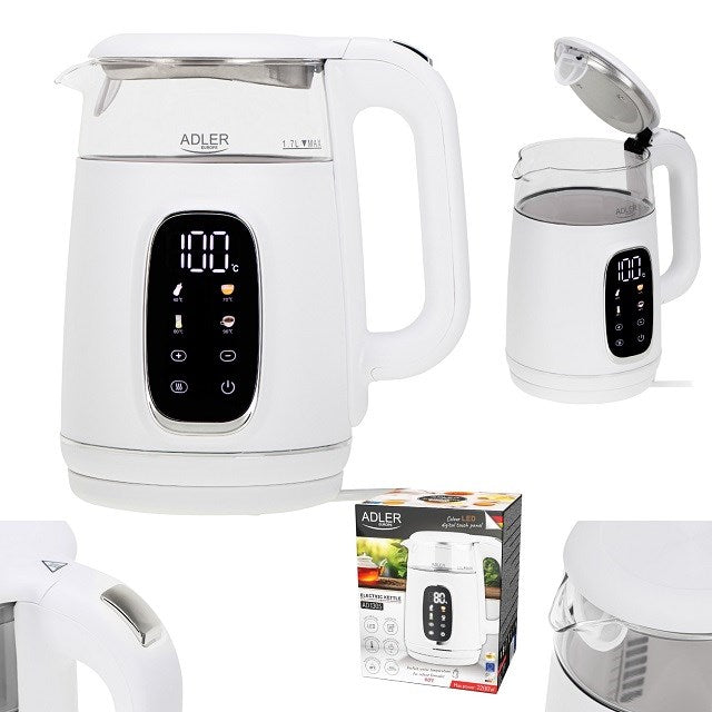 ADLER AD 1305 electric kettle white/silver