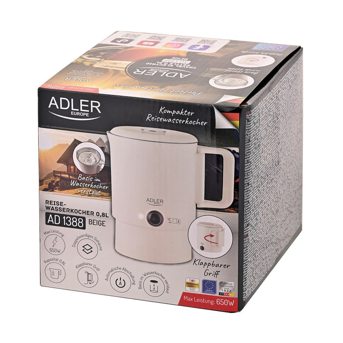 Electric kettle ADLER AD 1388b tourist 0.8 L 650 W Beige