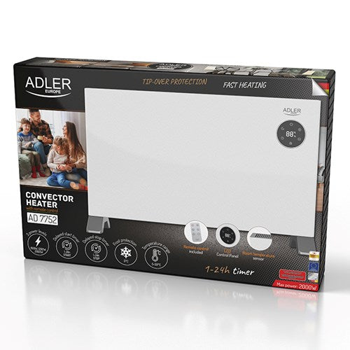 Convection heater Adler AD 7752 LCD with remote control White