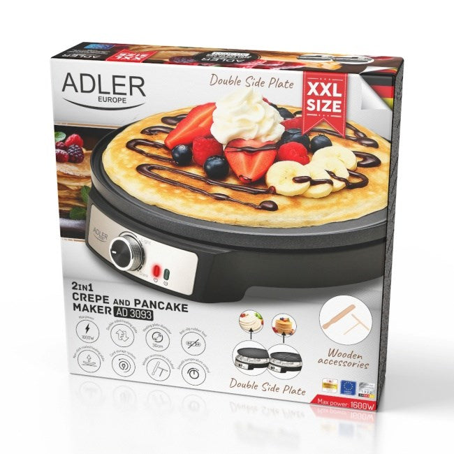 Adler AD 3093 Double-Sided Electric Pancake Maker 2 in 1 Black
