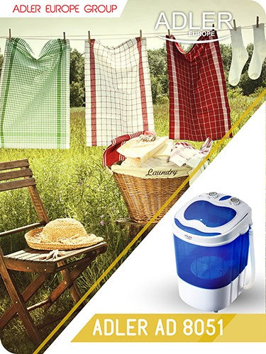 Adler AD 8051 washing machine Top-load 3 kg Blue, White