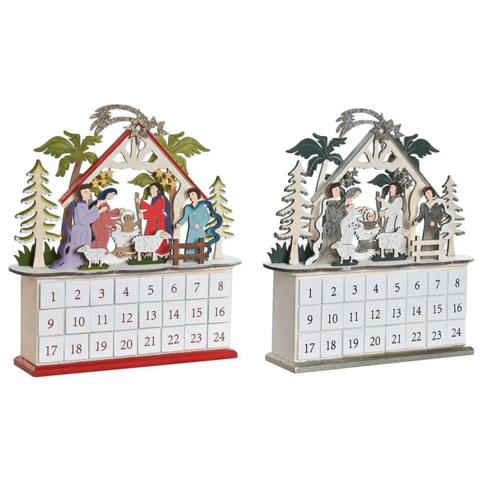 Advent Calendar DKD Home Decor Wood 34 x 8,5 x 36,5 cm (2 Units) - Декорация и Осветление<<<Дом