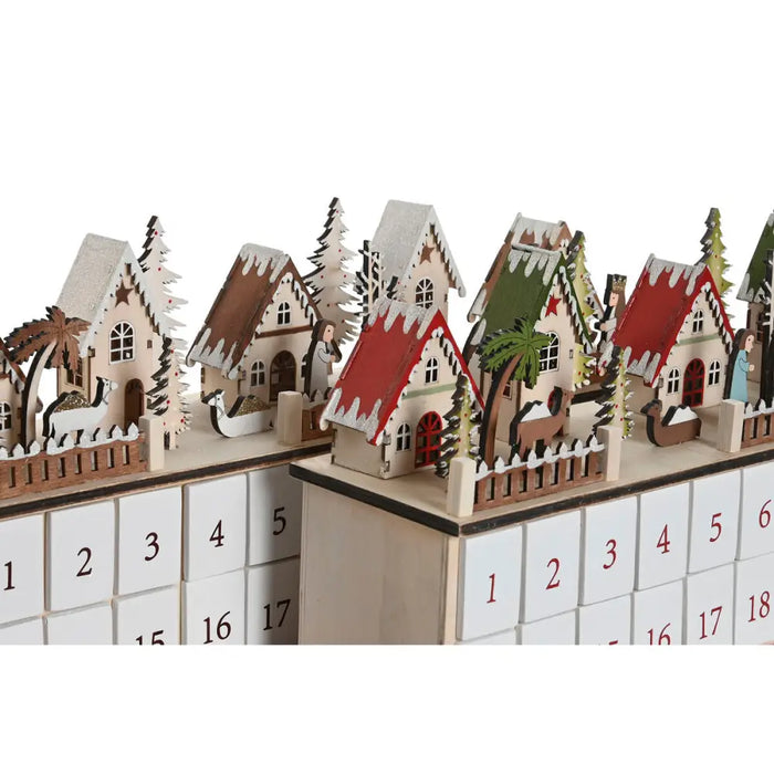 Advent Calendar DKD Home Decor Wood 45 x 11 x 23 cm (2 Units) - Декорация и Осветление<<<Дом Градина<<<BigBuy&&&Коледни