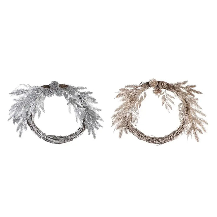 Advent wreathe DKD Home Decor Metal Polyester (50 x 6 x 40 cm) (2 Units) - Декорация и Осветление<<<Дом