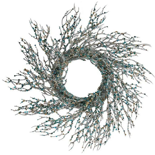 Advent wreathe Krist+ Blue Golden Plastic Branch 50 x 10 x 50 cm (2 Units) - Декорация и Осветление<<<Дом