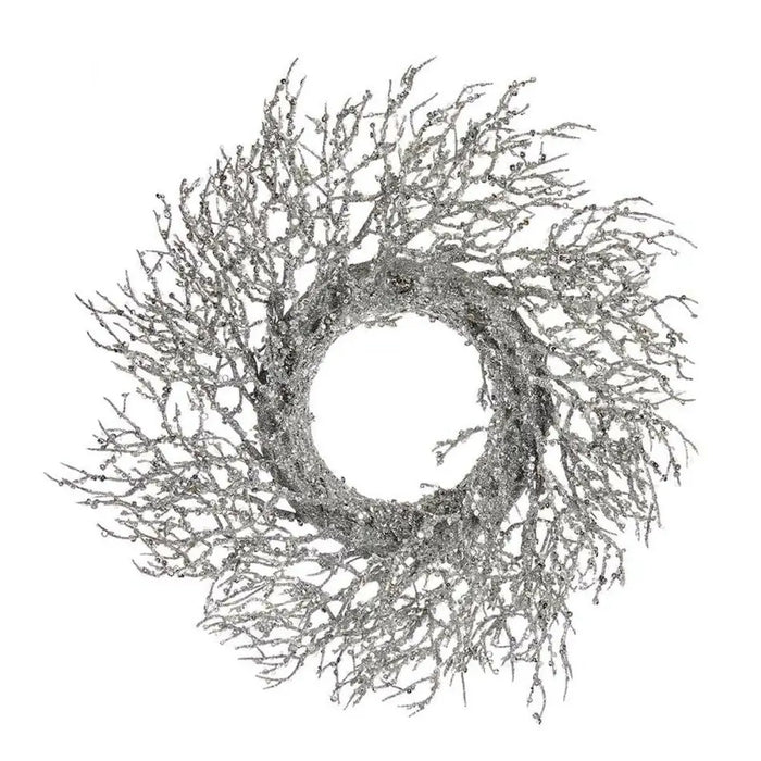 Advent wreathe Krist+ Silver Plastic Branch 50 x 10 x 50 cm (2 Units) - Декорация и Осветление<<<Дом