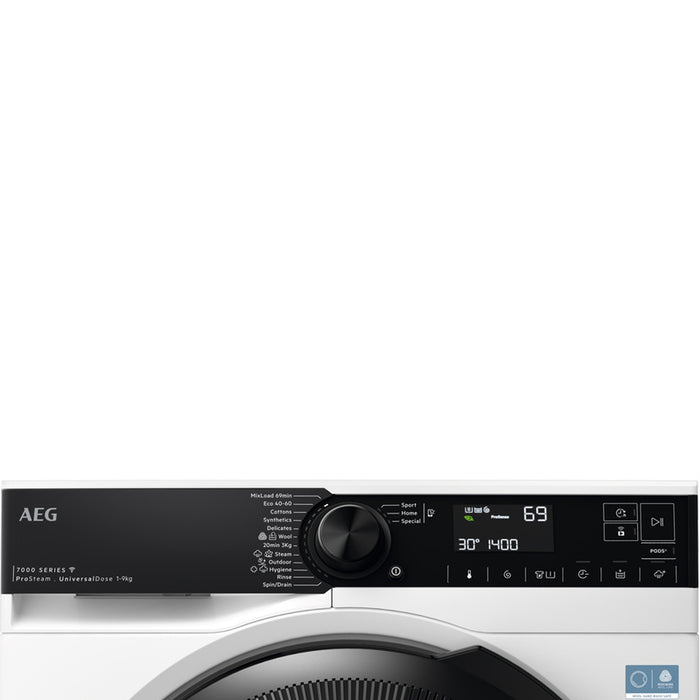 Washing machine AEG LFR73944FQE, 1400 rpm, 9.00 kg, A, White