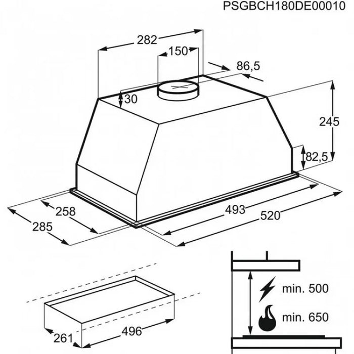 Built-in hood AEG DGB2531M(ST)