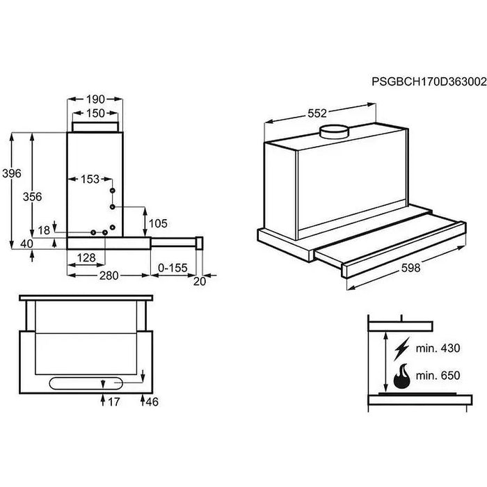 Built-in hood AEG DPE5660M