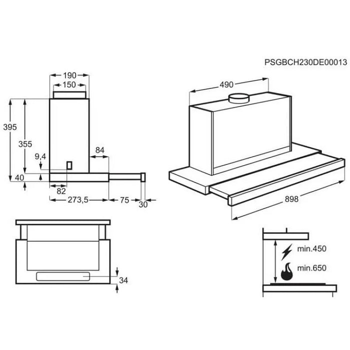 Built-in hood AEG GDP869PB