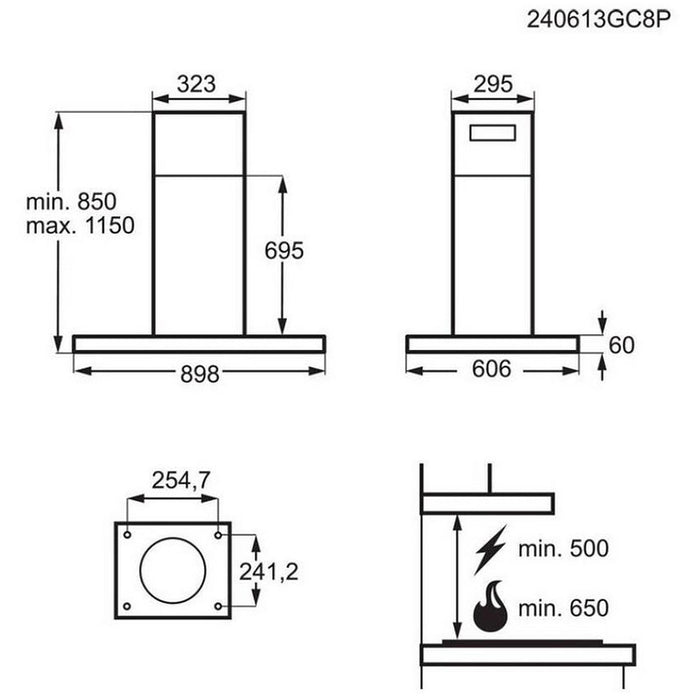 Built-in hood AEG GI87D91CB (ST)