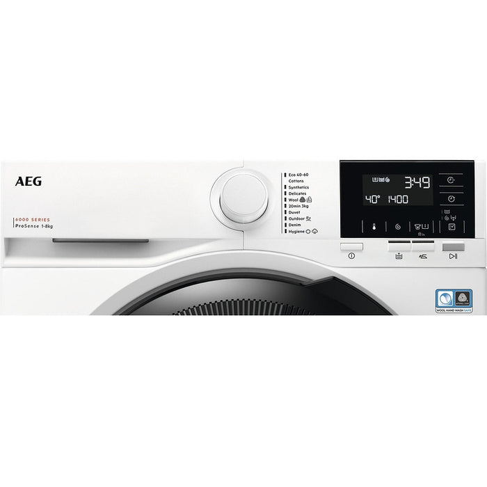 Washing machine AEG LFR61M844BE, 1400 rpm, 8.00 kg, A, White