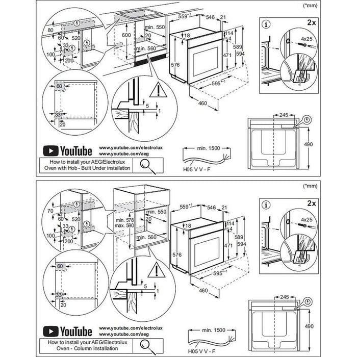 Built-in oven AEG NBP9S831AB (ST), 70, A++, Steam cleaning, Sensor