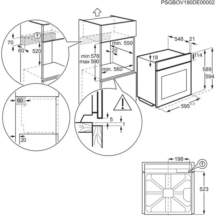 Built-in oven AEG NBU5A43PB(ST), 72, A++, Sensor