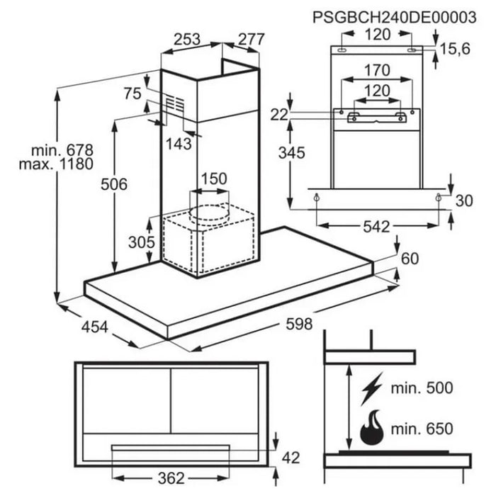 Built-in hood AEG NDB6761HB