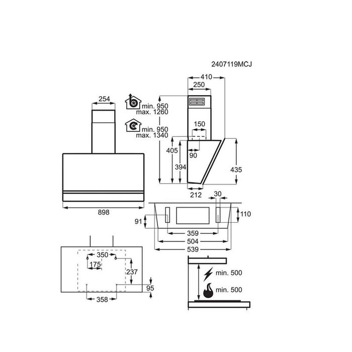 Built-in hood AEG NDV8791CT (ST)