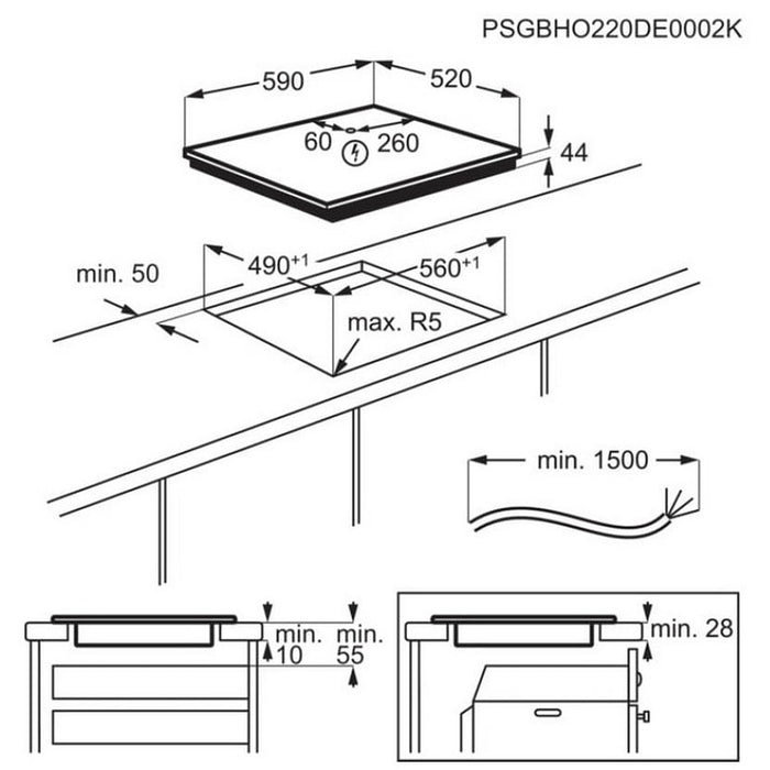 Built-in ceramic hob AEG TI64IG00FB (ST), Induction