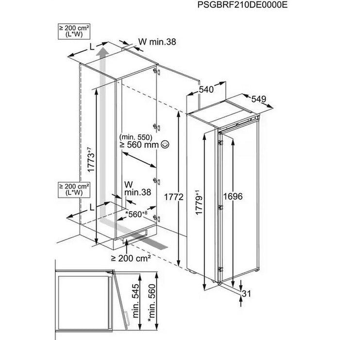 Built-in refrigerator AEG TK6FS181DS (ST), 307 l, D, Yes