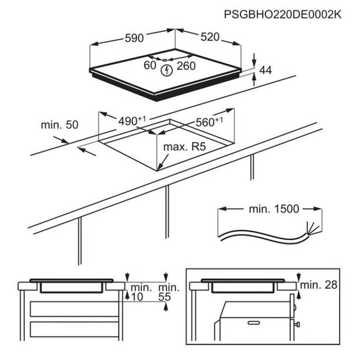 Built-in hob AEG TO63IQ00FB, Bridge 60 cm, induction