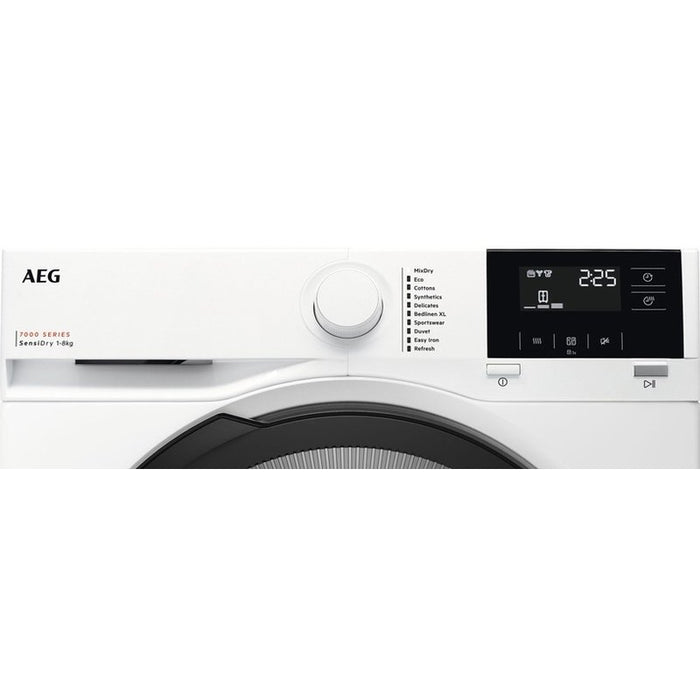 AEG TR718BE Tumble Dryer, 8 kg, Heat Pump, White