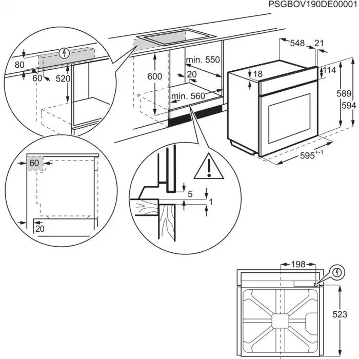 Built-in oven AEG TU5AB43APB, 72, A++, Sensor