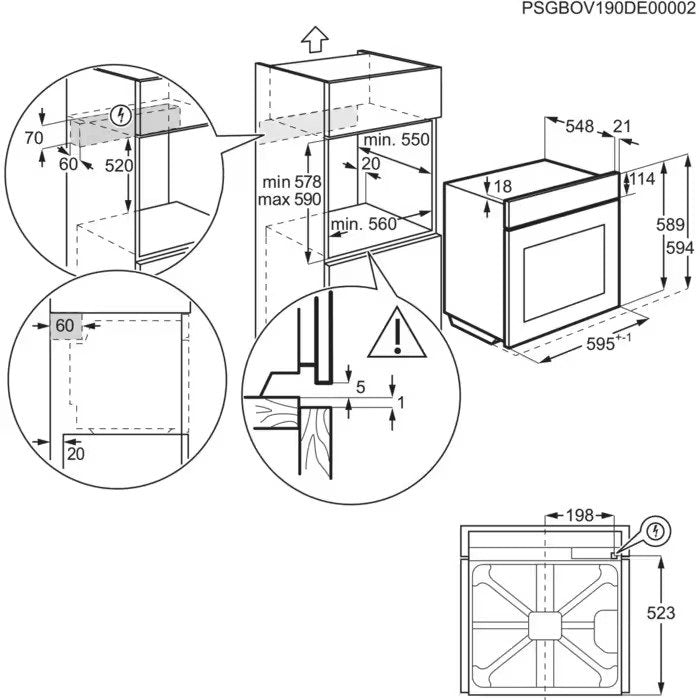 Built-in oven AEG TU5AB43APB, 72, A++, Sensor