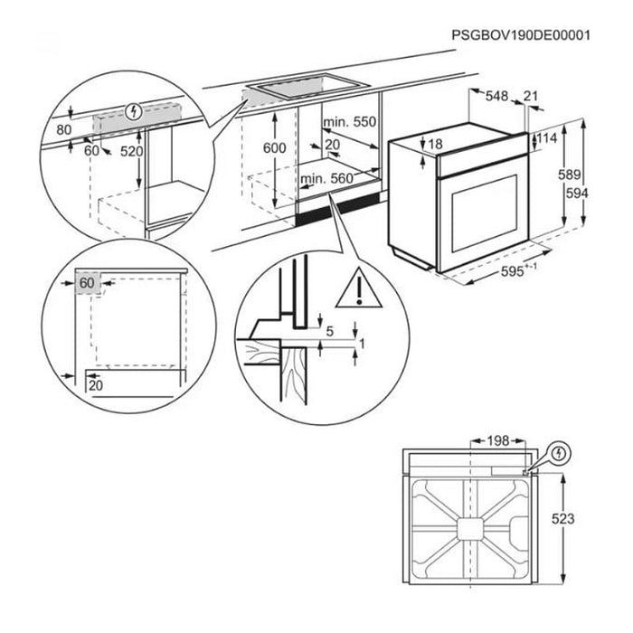Built-in oven AEG TU5PB43APB*, 72, A++, Pyrolysis, Sensor