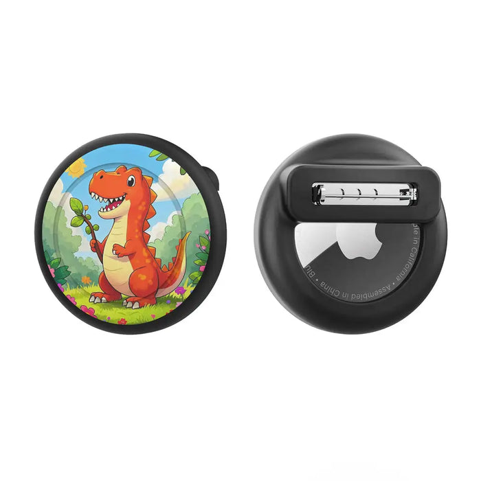 AirTag badge case - black with dinosaur print - Cell phone cases and covers<<<HurtelXML
