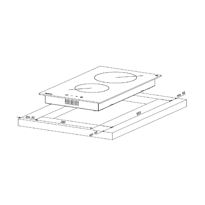 Ceramic hob AKPO PKA 30 830/2 white