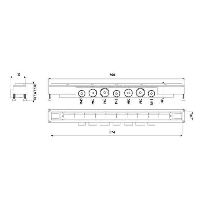 SHOWER CHANNEL VENISIO SODA 70 CM