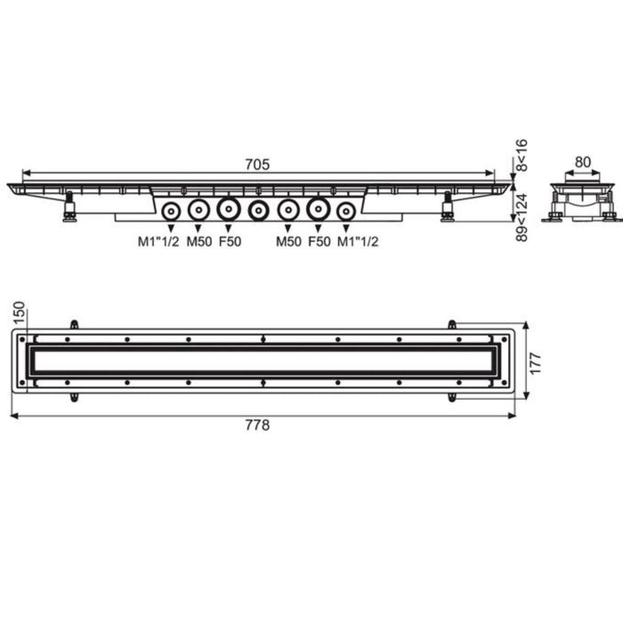 SHOWER CHANNEL VENISIO EXPERT 2 FACE 70 CM