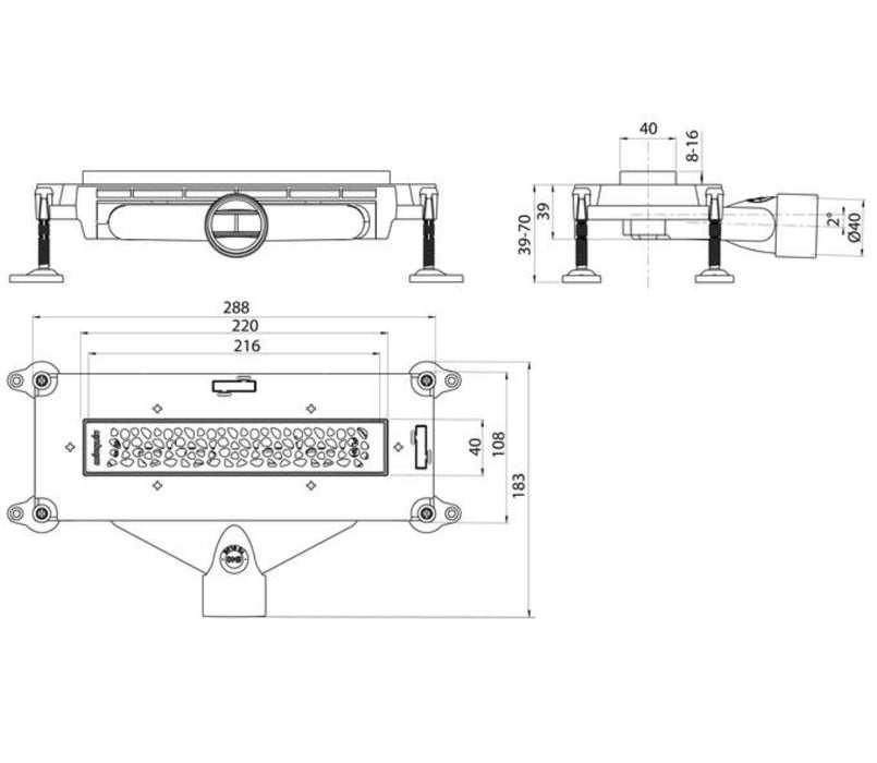 LINEAR SIPHON VENISIO SOLINE 22 CM