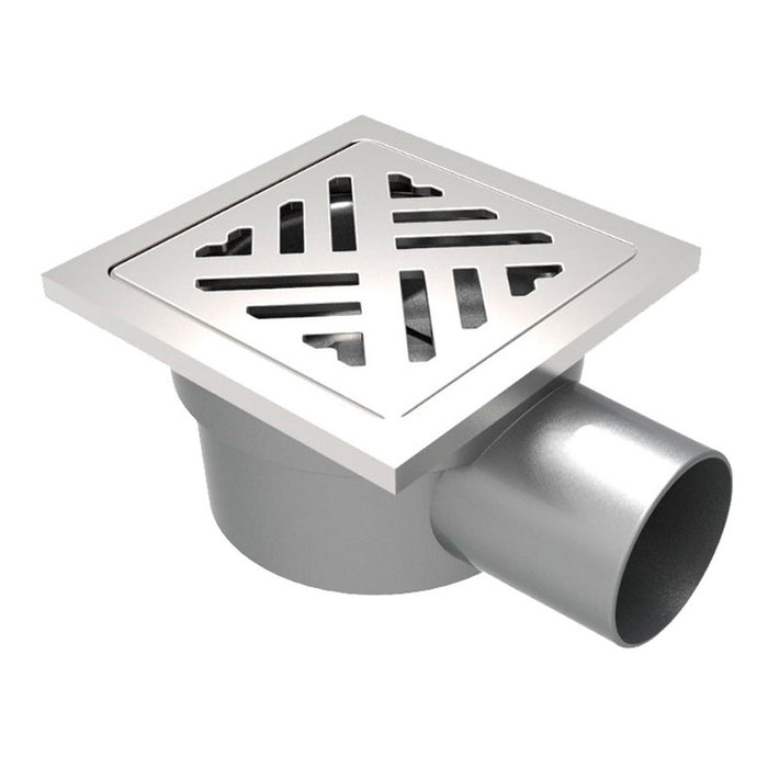 FLOOR SIPHON HORN 114X114 SIDE OUTLET AKVO 3005-50.1