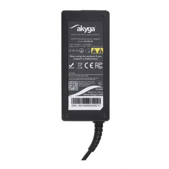 Akyga AK-ND-58 mobile device charger Indoor Black - Power supplies for laptopsZDL-NOT<<<Power supplies for computers