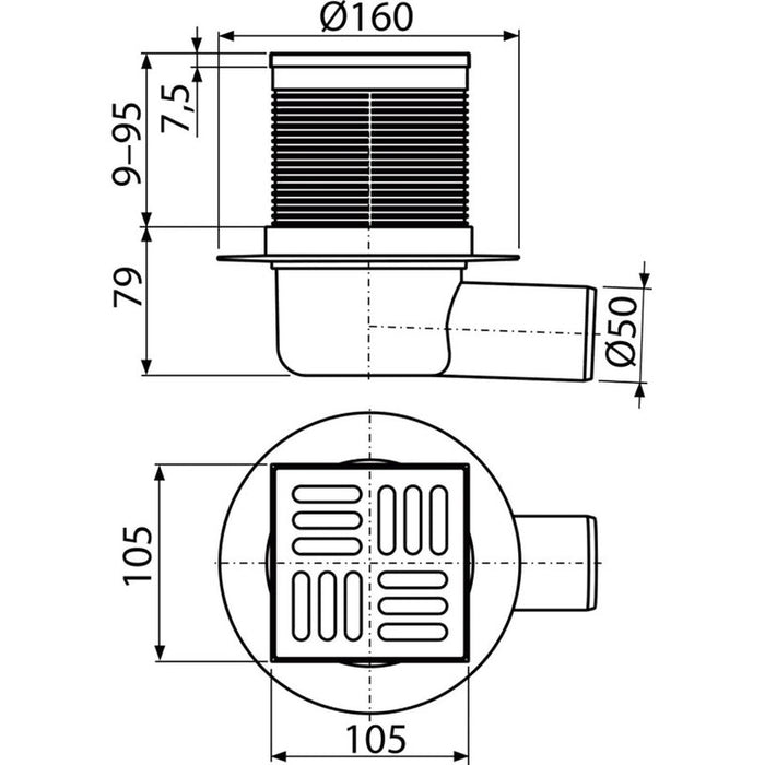 FLOOR SIPHON FOR BATHROOM ALCA APV31