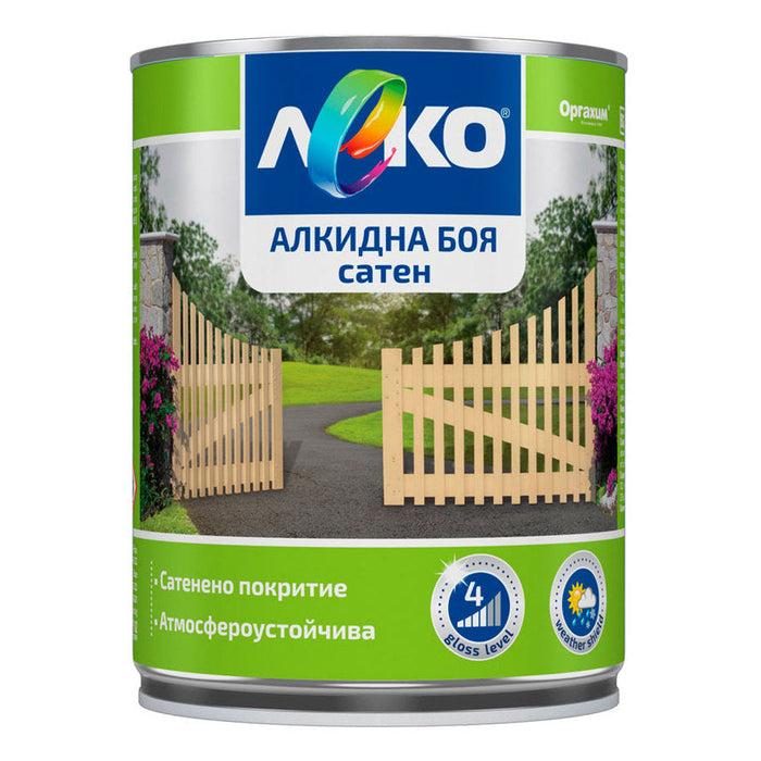 ALKYD PAINT SATIN COLOR RED 650 ML LEKO LEKO - Алкидни и водоразтворими<<<Бои за метал и дърво<<<Бои и