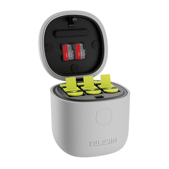 Allin box Telesin waterproof three-channel charger + 2 batteries for GoPro Hero 12 / Hero 11 / Hero 10 / Hero 9