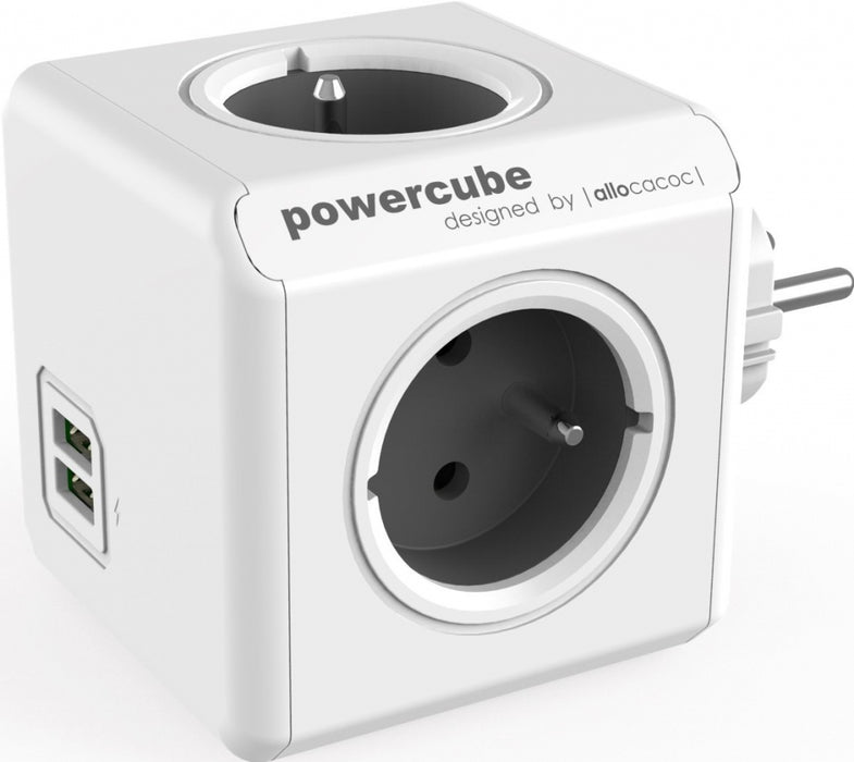 Splitter Allocacoc PowerCube 1202GY 4 sockets 2 USB