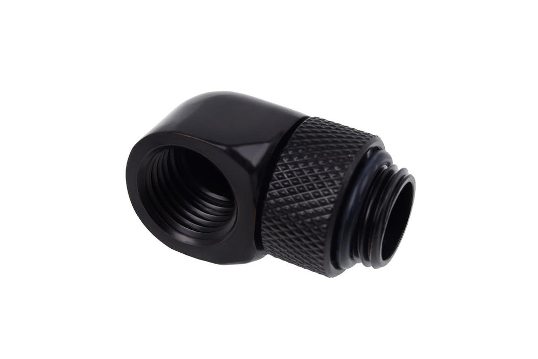 Rotating L-connector Alphacool Eiszapfen, G1/4 AG auf G1/4 IG, Matt black