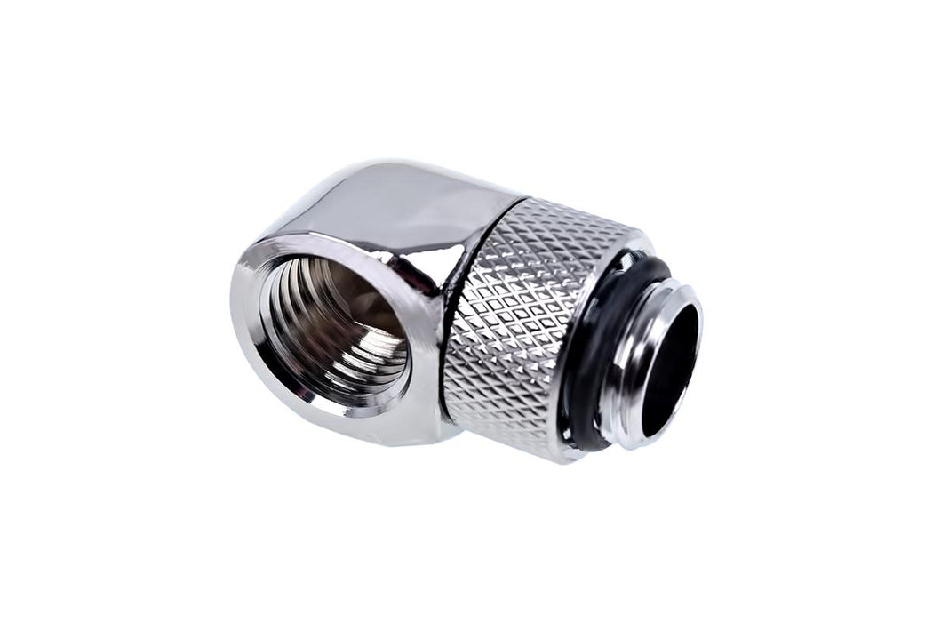 Rotating L-connector Alphacool Eiszapfen, G1/4 AG auf G1/4 IG, Silver