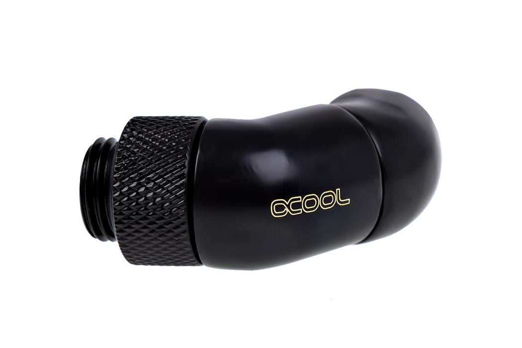 Angle adapter Alphacool Eiszapfen, 2 x 45°, G1/4 external to G1/4 internal thread, Matt black