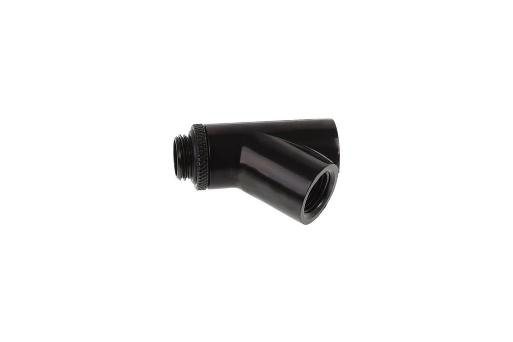 Y-connector Alphacool Eiszapfen, Swivel, 45°, G1/4 male to 2 x G1/4 female thread, Matt black