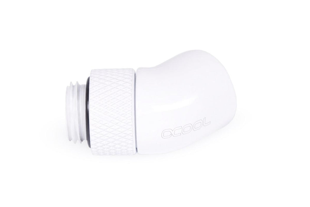 Angle adapter Alphacool Eiszapfen, 45°, G1/4 external to G1/4 internal thread, White