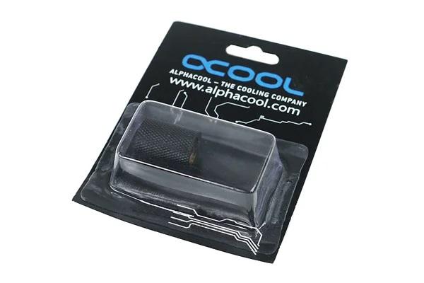 Alphacool socket, Internal thread G1/4 AG - G1/4 AG, Black mat
