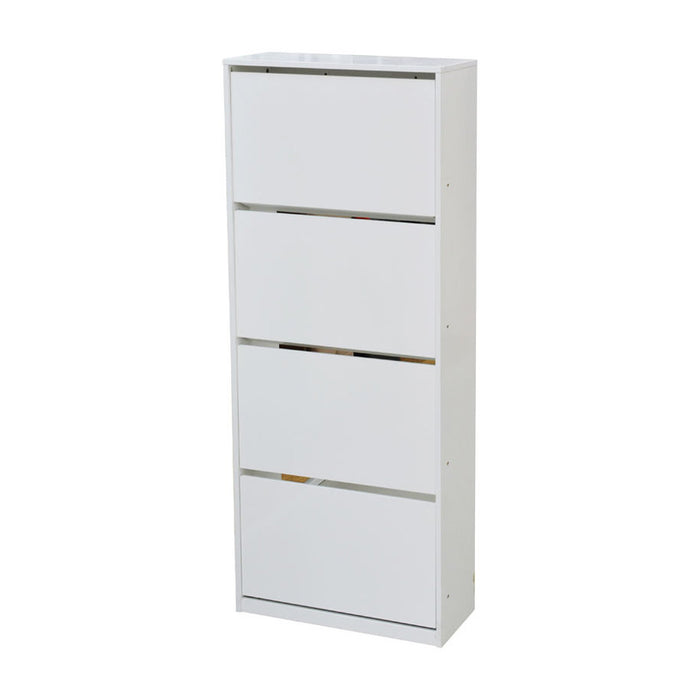 SHOE CABINET WITH 4 DOORS WHITE GLOSS 64X26X159 CM. ALPI