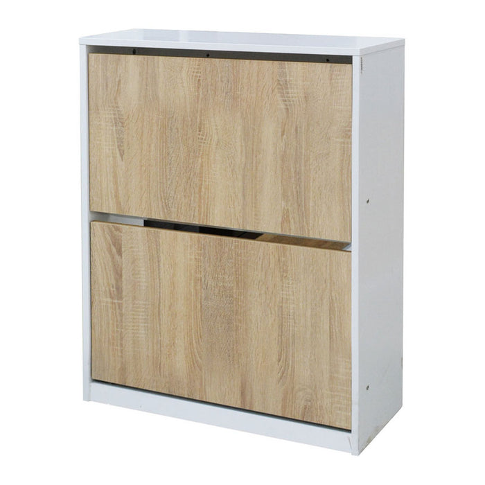 SHOE CABINET WITH 2 DOORS WHITE GLOSS+SONOMA 64X26X83 CM. ALPI