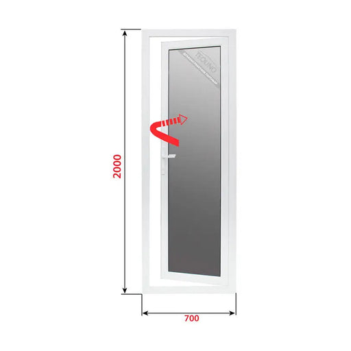 ALUMINUM BATHROOM DOOR WITH MIRROR AND THERMAL PANEL PROFILINK 70X200 CM. LEFT - Врати<<<Врати и обков<<<Строителни