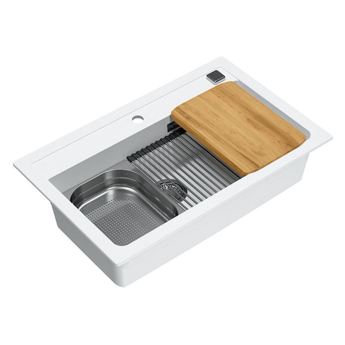 GRANITE KITCHEN SINK ALVEUS ATROX 40 79X50X19.5 CM. WHITE